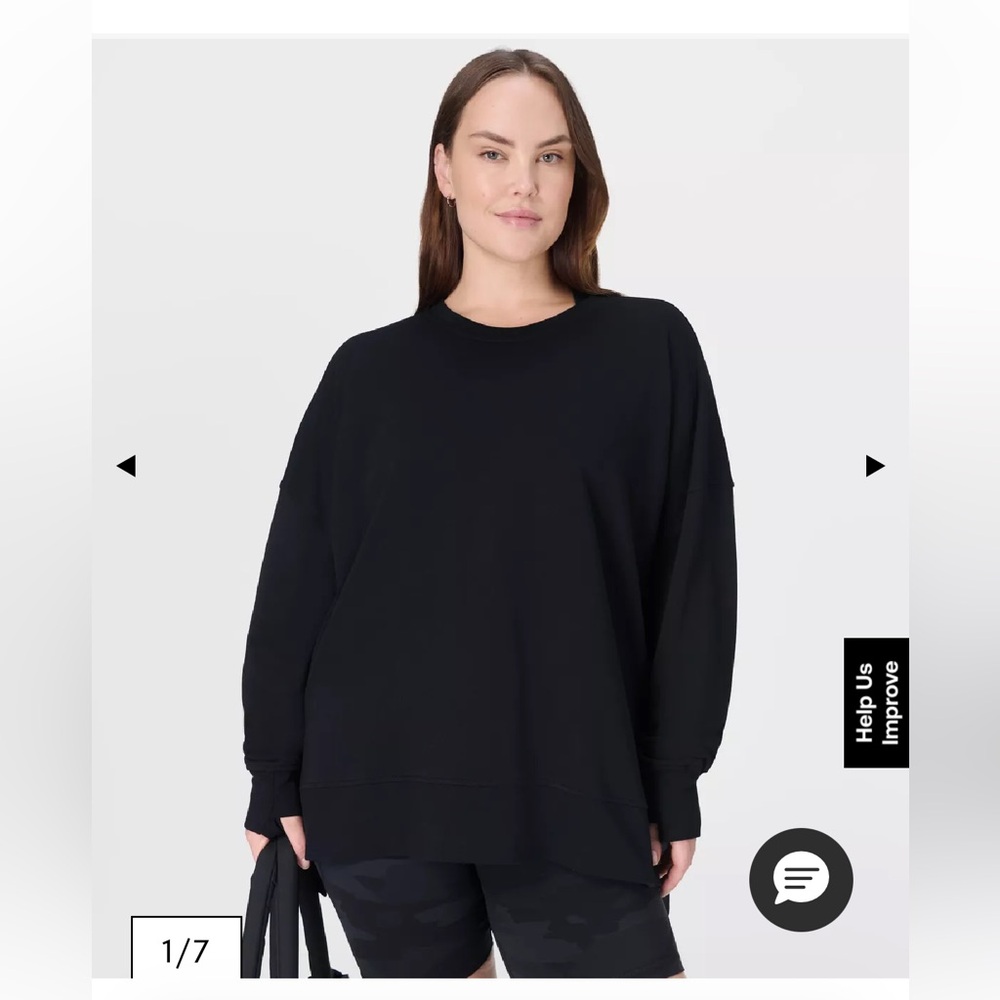 Sweaty Betty After Class Longline Sweatshirt - Black